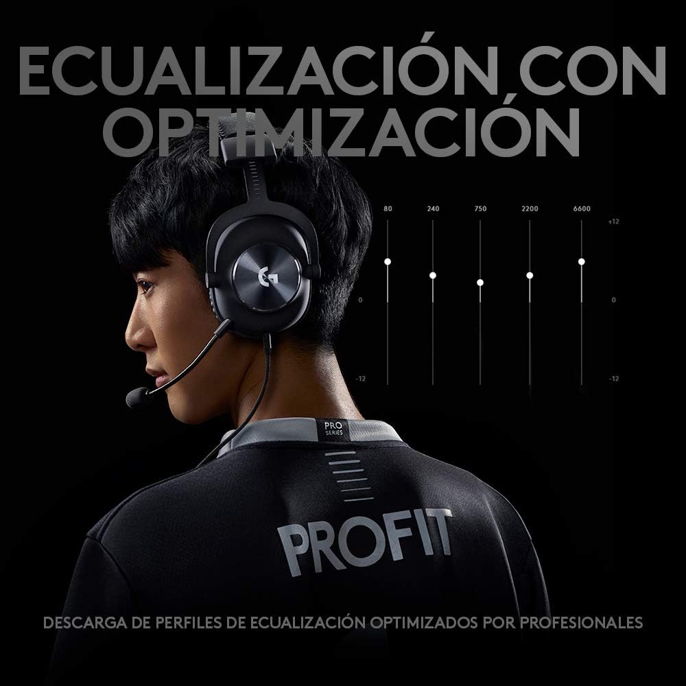 Logitech G PRO X Auriculares Gaming con Cable y Micrófono con Blue VO!CE, DTS Headphone:X 7.1, Controladores PRO-G 50mm, Sonido Surround 7.1 para Esports, para PC/PS/Xbox/Nintendo Switch - Negro